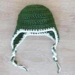 Olive Green Crochet Baby Hat