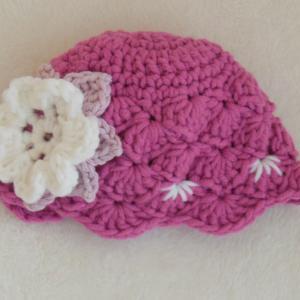 Baby beanie with flower Crochet baby hat Newborn hat
