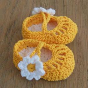Mary Jane Shoes Crochet Newborn Shoes Baby Shoes