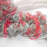 Sparkling Frilly Ruffle Scarf. Knit Trendy Fashion..