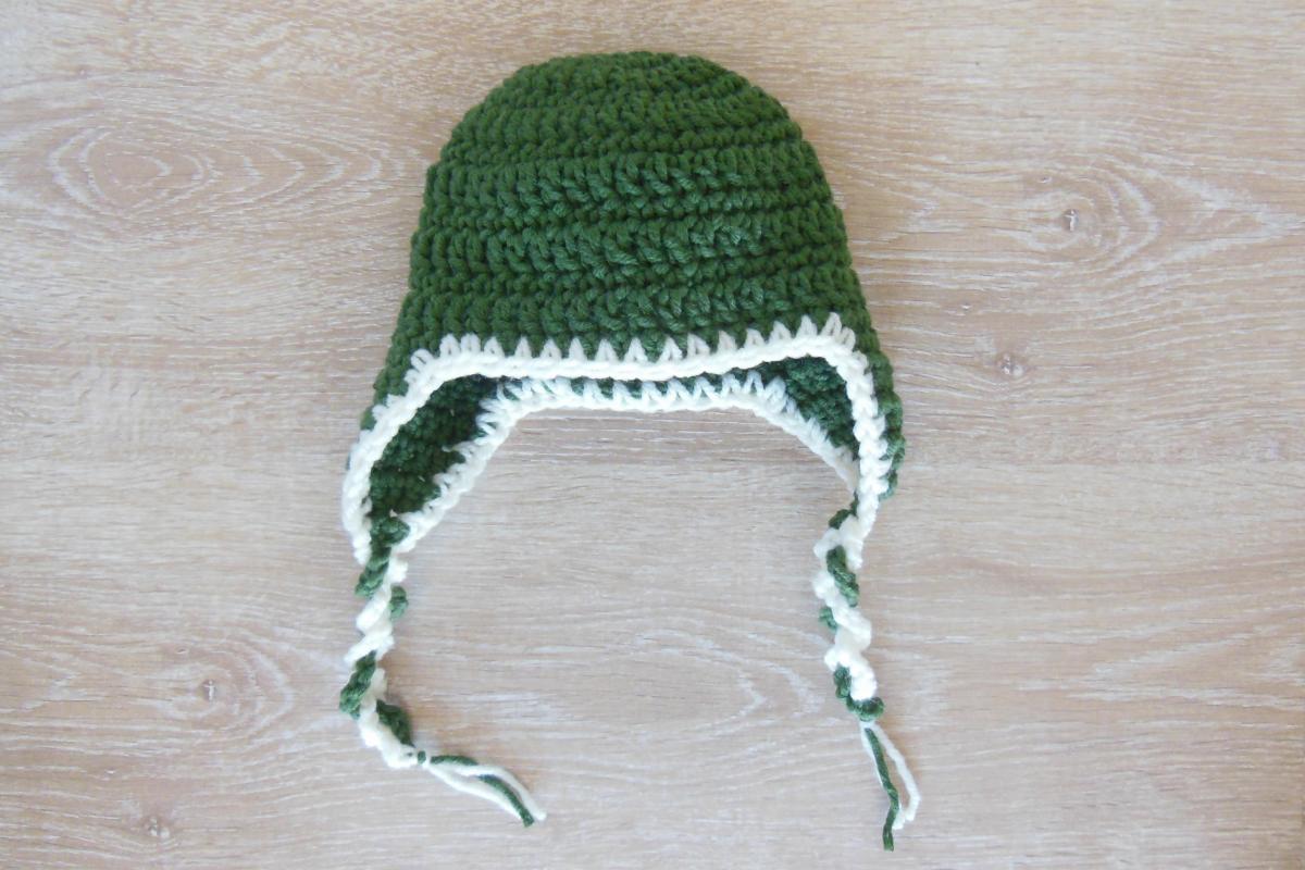 Olive Green Crochet Baby Hat