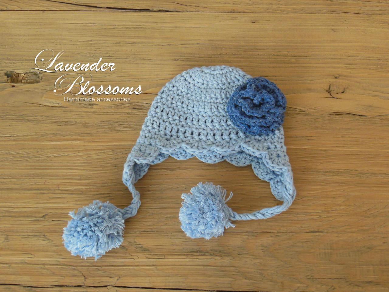 Newborn Crochet Hat With Pom-poms Baby Hat Crochet Baby Hat Baby Beanie
