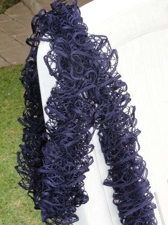 Fishnet Scarf, Navy Lace Scarf